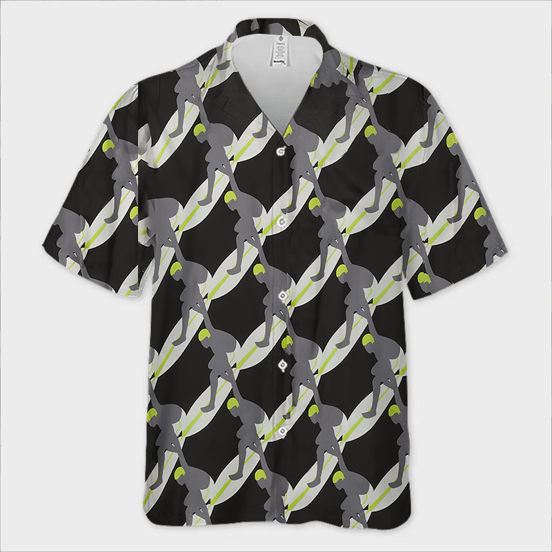 The Unbranded Brand × Vintage Black Grey Printed Bowling Shirt Size US M / EU 48-50 / 2 - 2 Thumbnail