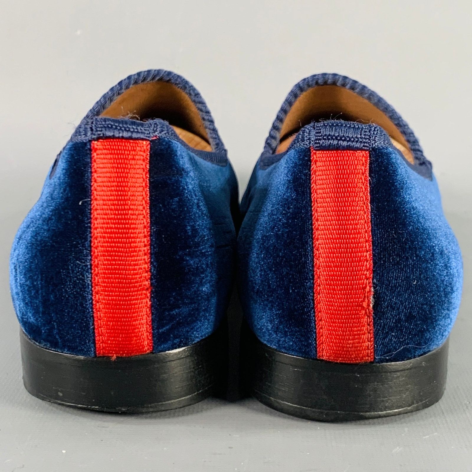 Del Toro DEL TORO Size 11.5 Blue Red Velvet Slip On Loafers Size US 11.5 / EU 44-45 - 3 Thumbnail