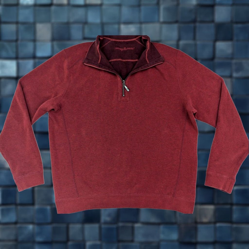 Tommy Bahama Tommy Bahama 1/4 Zip Pullover Reversible Sweater Men 2XL Golf Red Outdoors Shirt Size US XXL / EU 58 / 5 - 1 Thumbnail