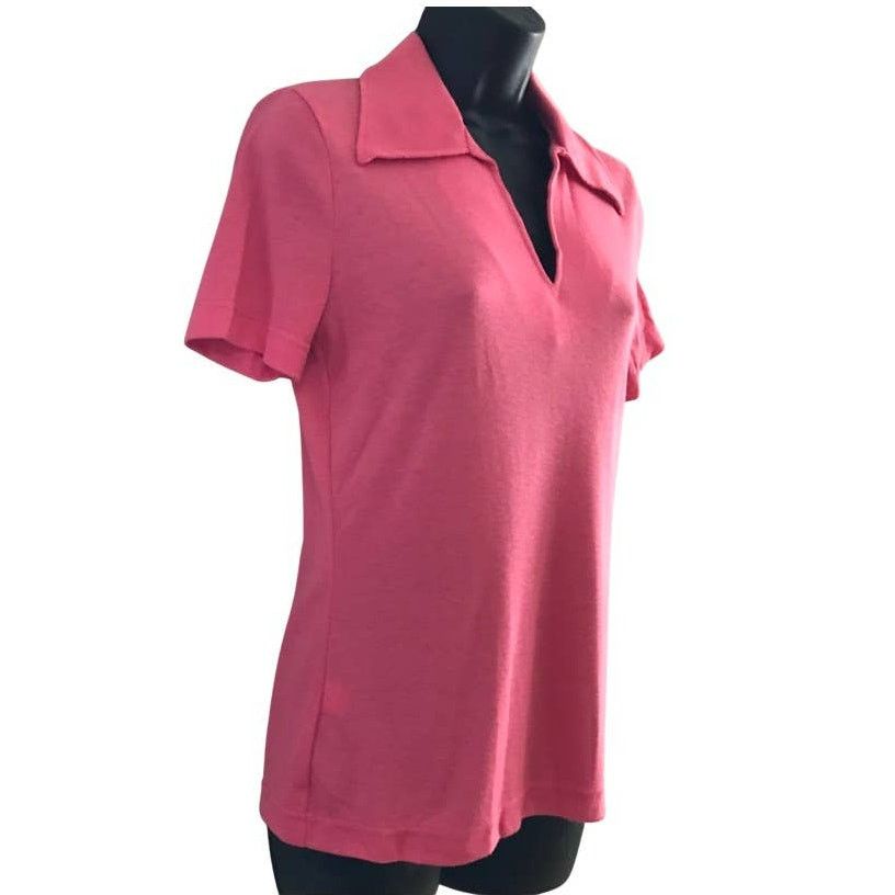 Vintage Vintage 70s Medium Short Sleeve Hot Pink Polo Size M / US 6-8 / IT 42-44 - 3 Thumbnail