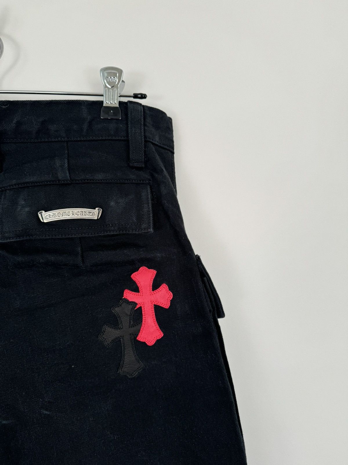 Chrome Hearts 🚭1/1 Vintage VIP Custom🚭 20 Silver Cargo Black Red Cross Size US 33 - 5 Thumbnail