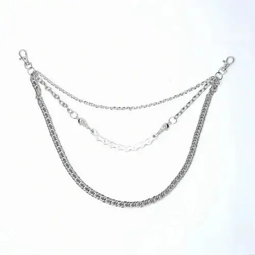 Jewelry Punk Hip Hop Silver Color Metal Skull Waist Pants Chain Size ONE SIZE - 4 Thumbnail
