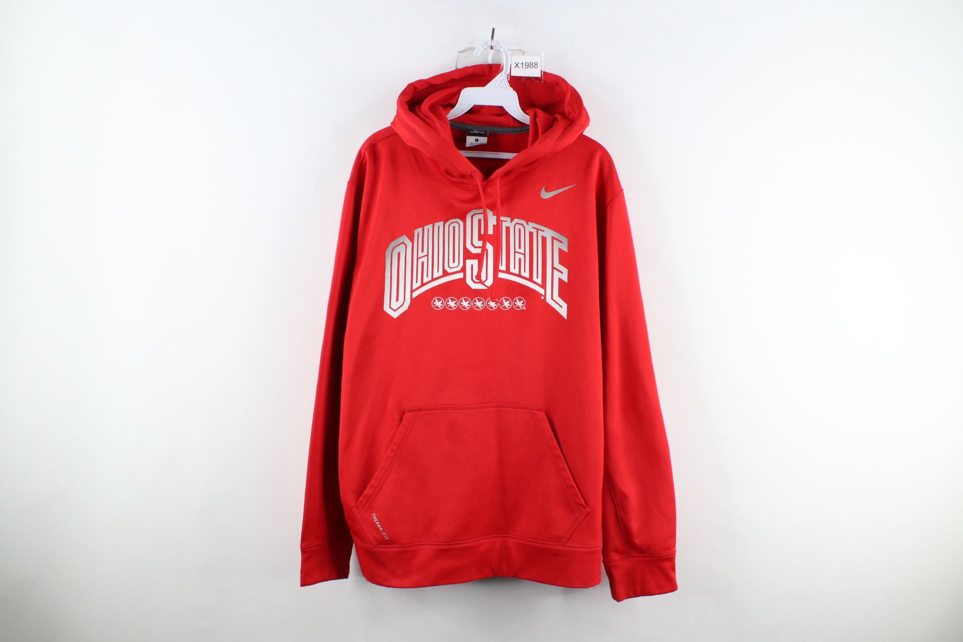 Nike Nike Distressed Spell Out Ohio State University Hoodie Red Size US L / EU 52-54 / 3 - 1 Thumbnail