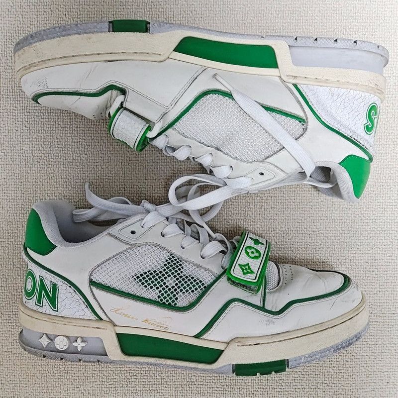 Louis Vuitton Louis Vuitton Green and White Trainer Sneakers Size US 8 / IT 38 - 7 Thumbnail