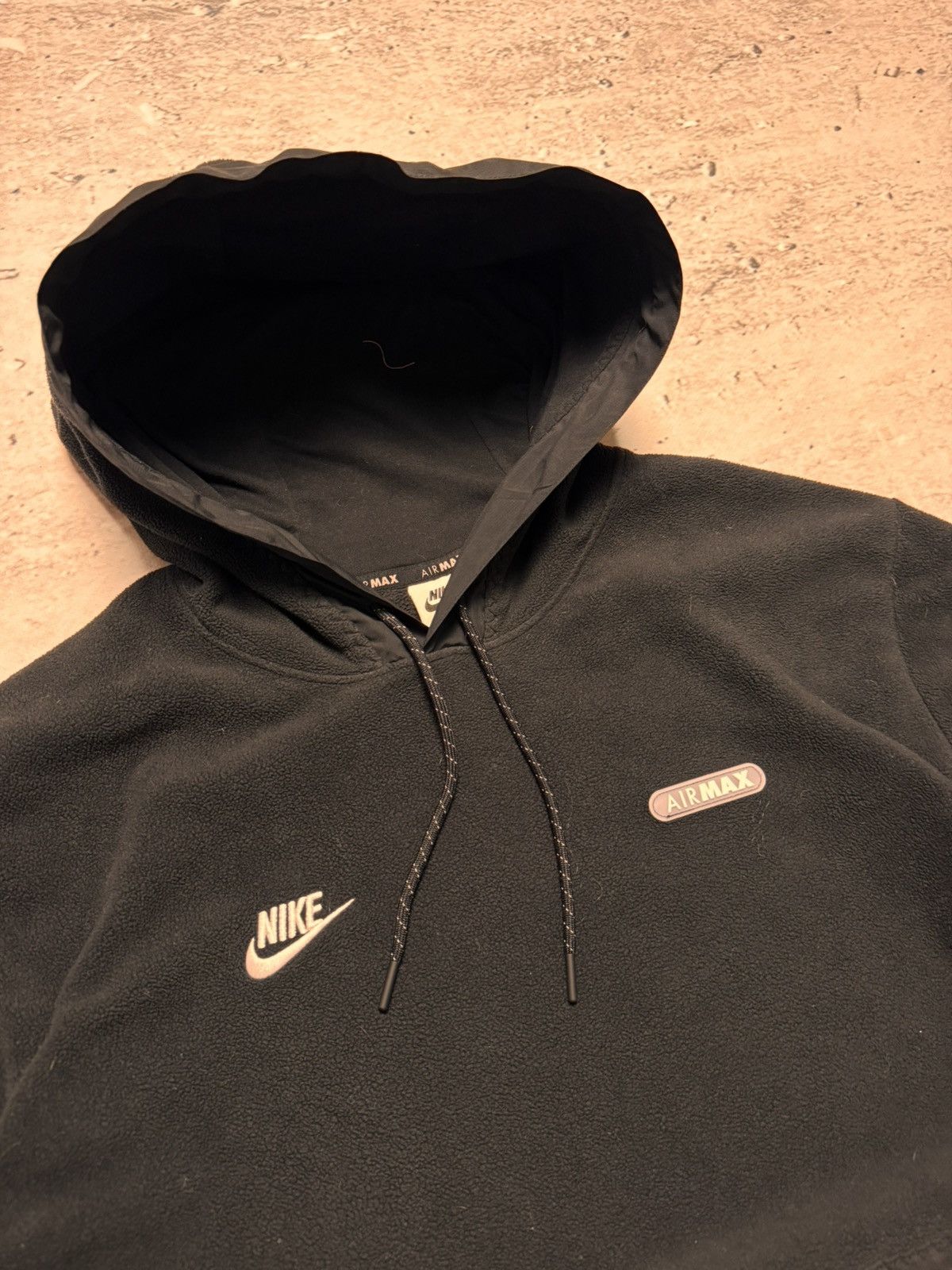 Nike × Vintage NIKE AIR MAX TEDDY FLEECE CENTER LOGO OVERSIZE BOXY HOODIE Size US L / EU 52-54 / 3 - 3 Thumbnail