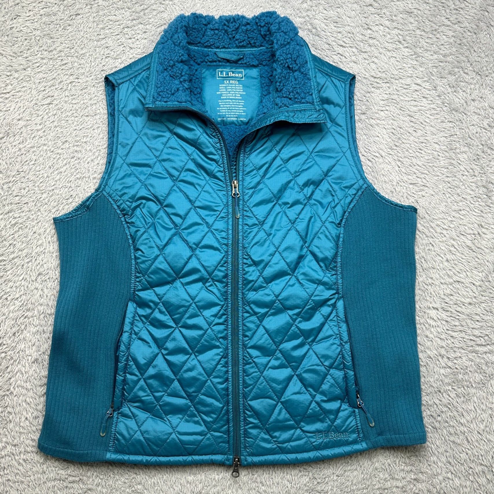 Vintage L.L. Bean Vest Womens 1X Blue Quilted Stretch Warm Insulated Vest Size XL / US 12-14 / IT 48-50 - 2 Thumbnail