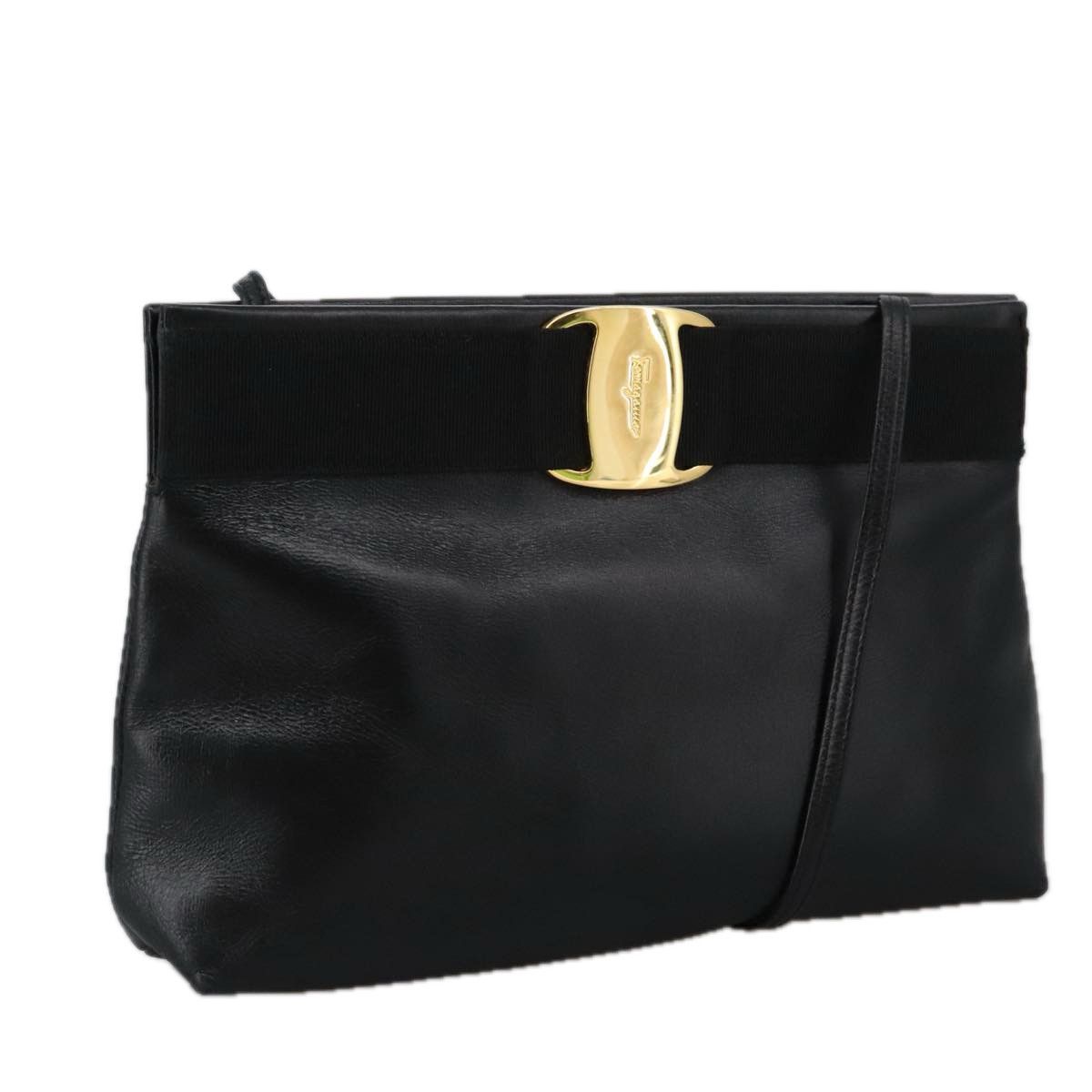 Salvatore Ferragamo Black Leather Shoulder Bag (Pre-Owned) Size ONE SIZE - 1 Thumbnail
