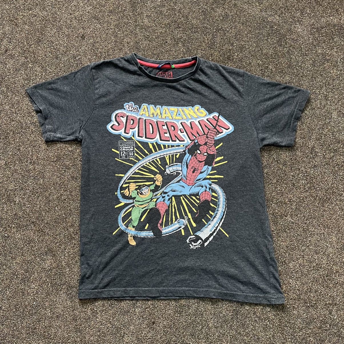 Vintage Vintage 90s Spider Man Graphic Tee Sun Faded Grunge Baggy S Size US S / EU 44-46 / 1 - 1 Thumbnail