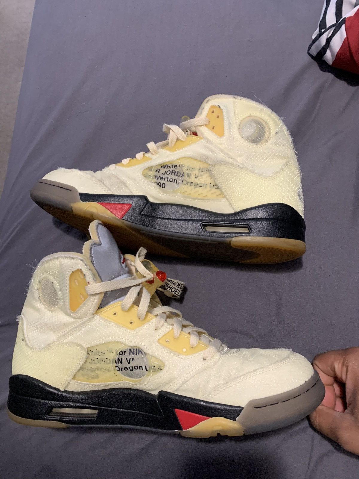 Jordan Brand × Off-White Off white Jordan 5 sail Size US 11 / EU 44 - 2 Thumbnail