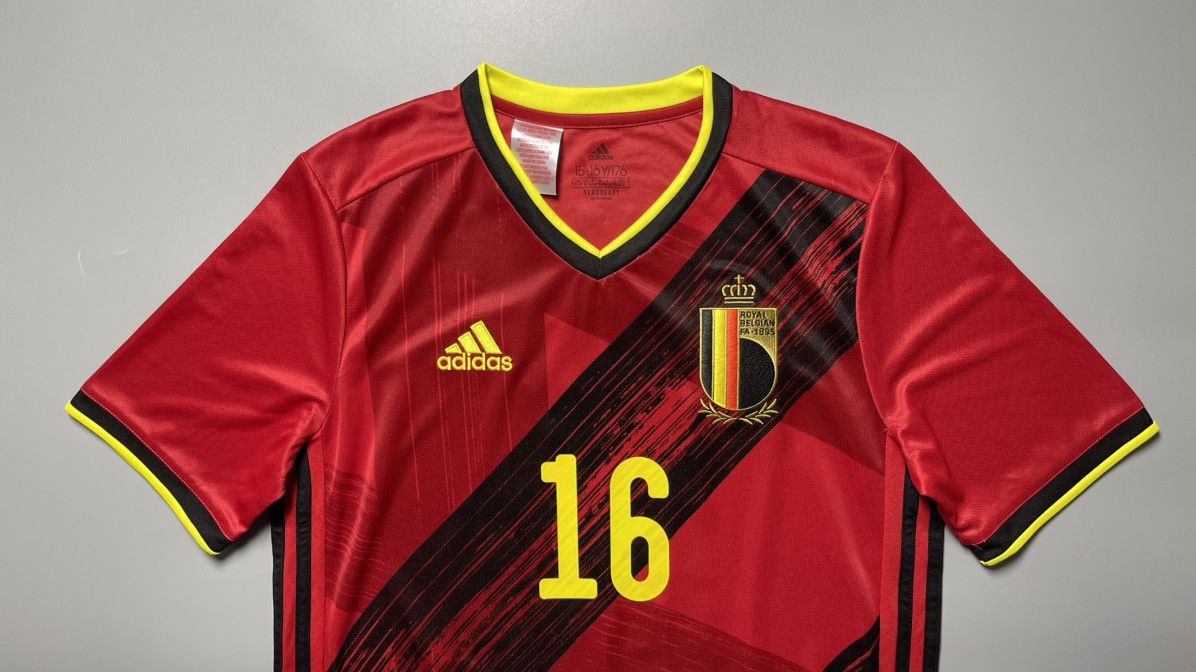 Adidas × Vintage 13-14Y BELGIUM ADIDAS 2020 EURO FOOTBALL JERSEY #16 HAZARD Size US XS / EU 42 / 0 - 3 Thumbnail