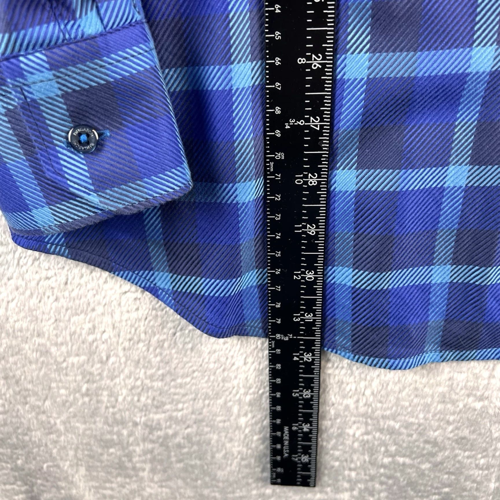 BUGATCHI VINTAGE Bugatchi Uomo Button-Up Shirt Mens XXL Blue Purple Long Sleeve Preppy Luxe Geometric Pattern Non-Iron Button-Down Collar Classic Knit Cotton Size US XXL / EU 58 / 5 - 5 Thumbnail