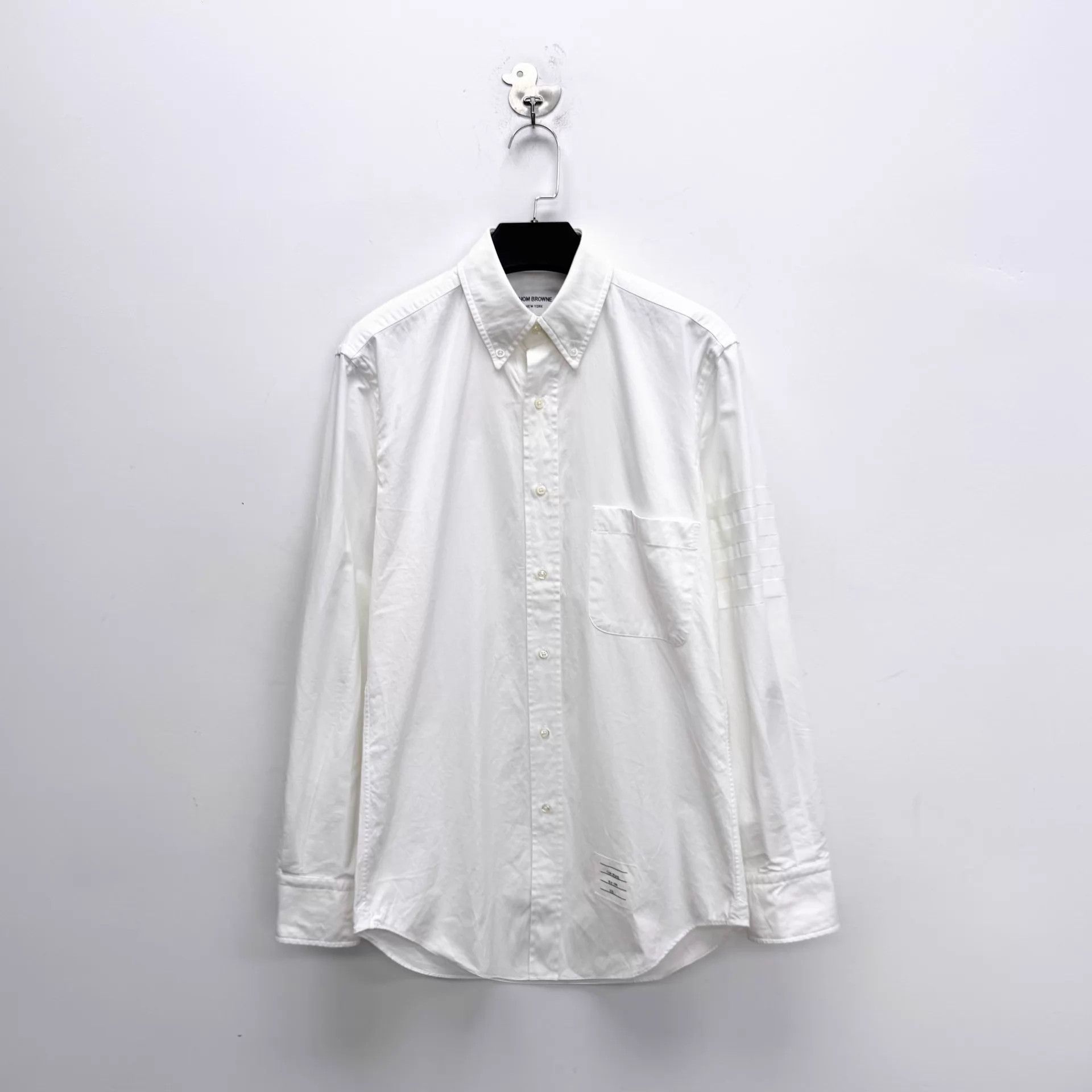 Thom Browne Thom Browne White 4-Stripes Unisex Shirt Size 1 Size US S / EU 44-46 / 1 - 1 Thumbnail