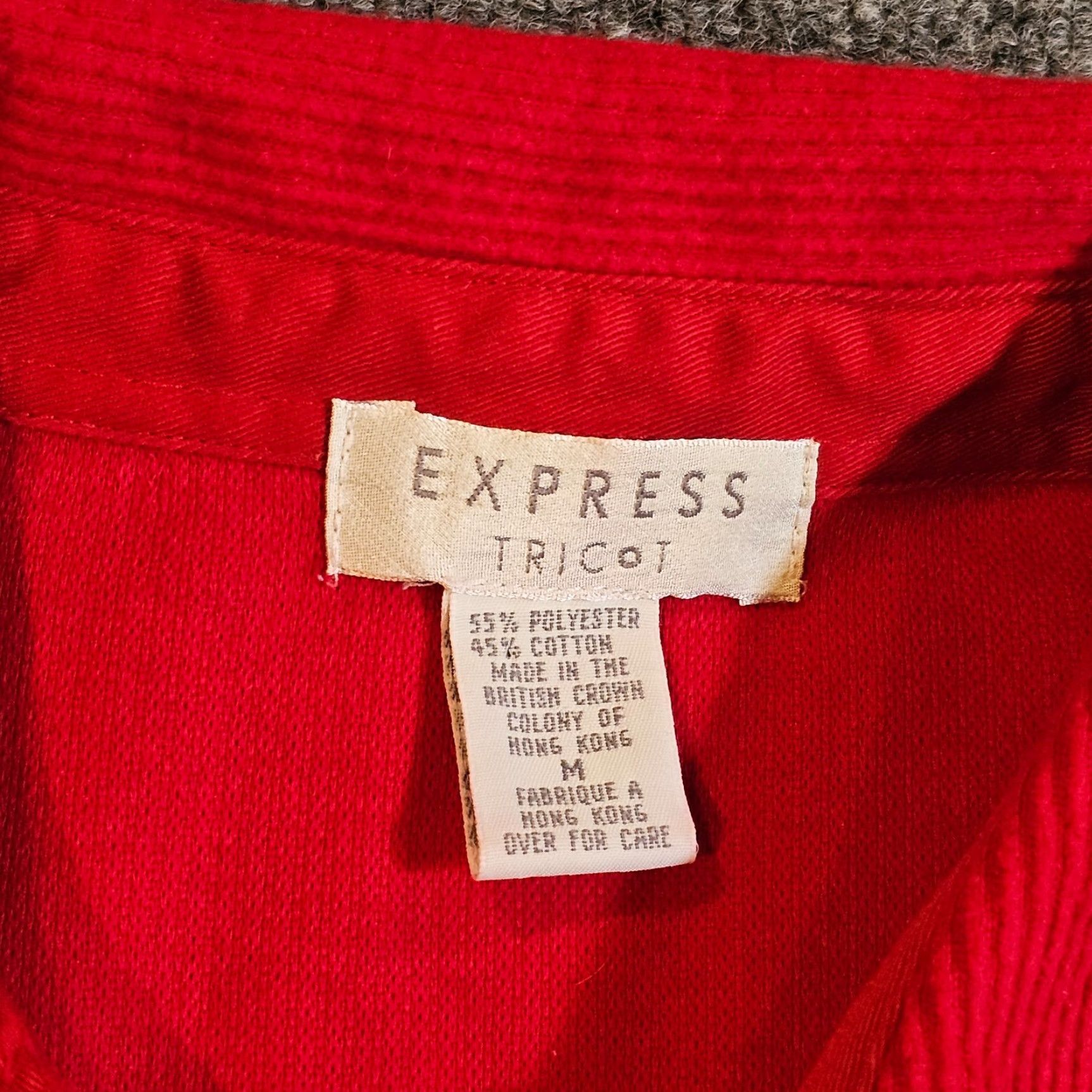 Express VINTAGE Express Shirt Womens M Red Oversized Tricot Flannel Casual 90s Button-Up Size M / US 6-8 / IT 42-44 - 3 Thumbnail