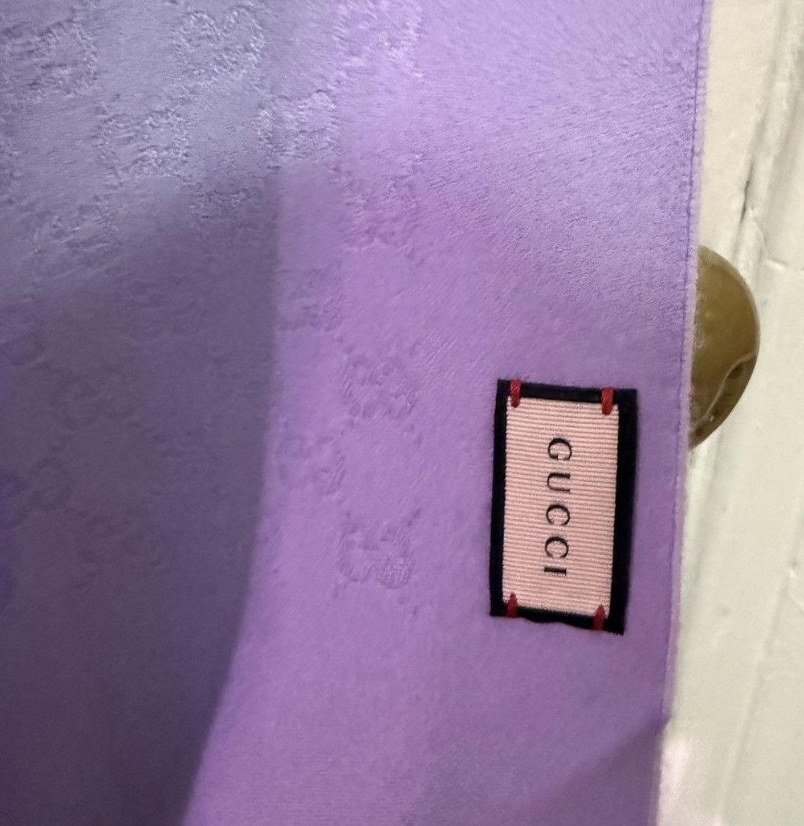 Gucci 100% Cashmere Lavender GG Scarf Size ONE SIZE - 3 Thumbnail