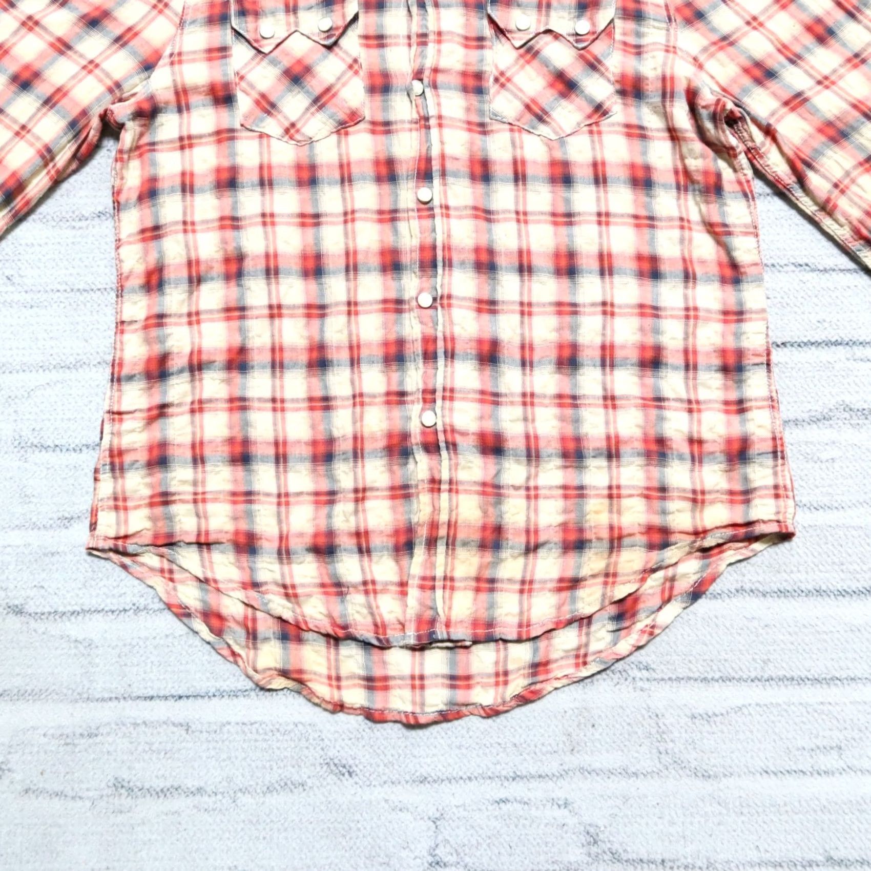 Levi's Levis Vintage Clothing Saw Tooth Plaid Western Shirt S Red Mens XS? Size US S / EU 44-46 / 1 - 4 Thumbnail