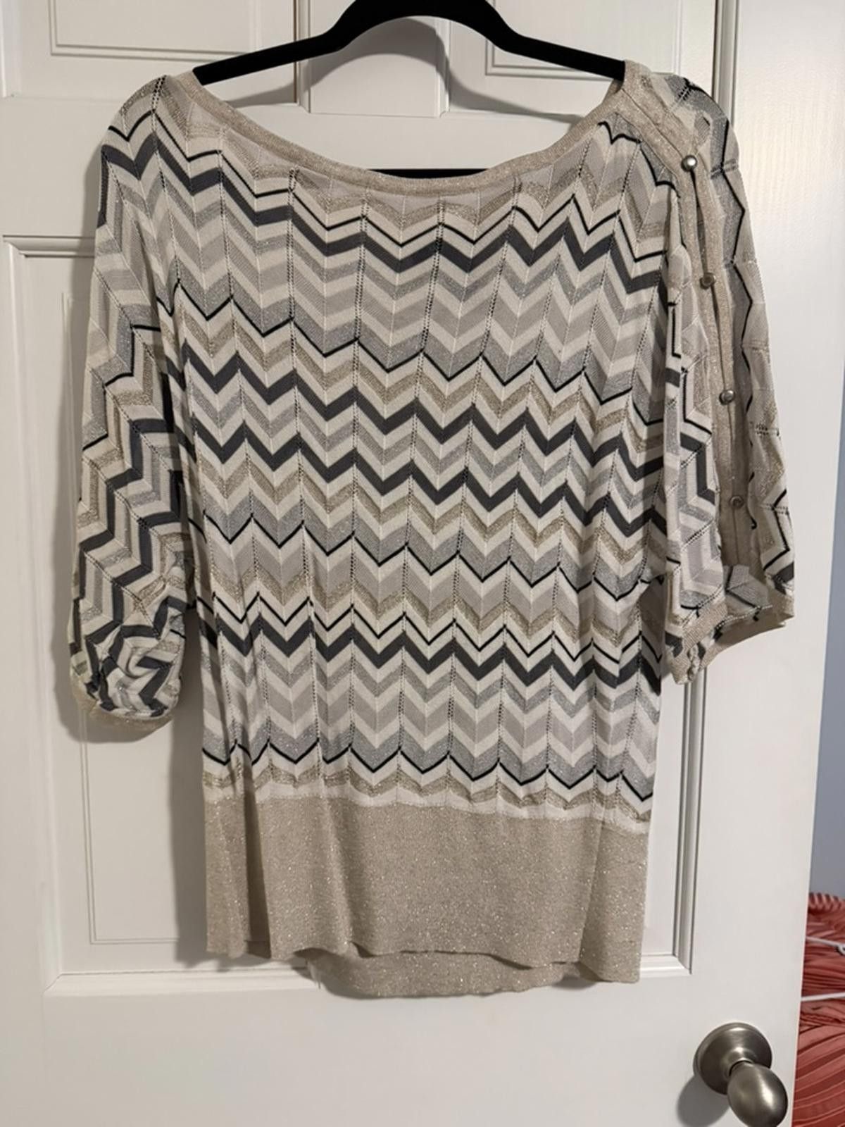 Other White House Black Market Chevron Pattern Pullover Sweater, L Size L / US 10 / IT 46 - 4 Thumbnail