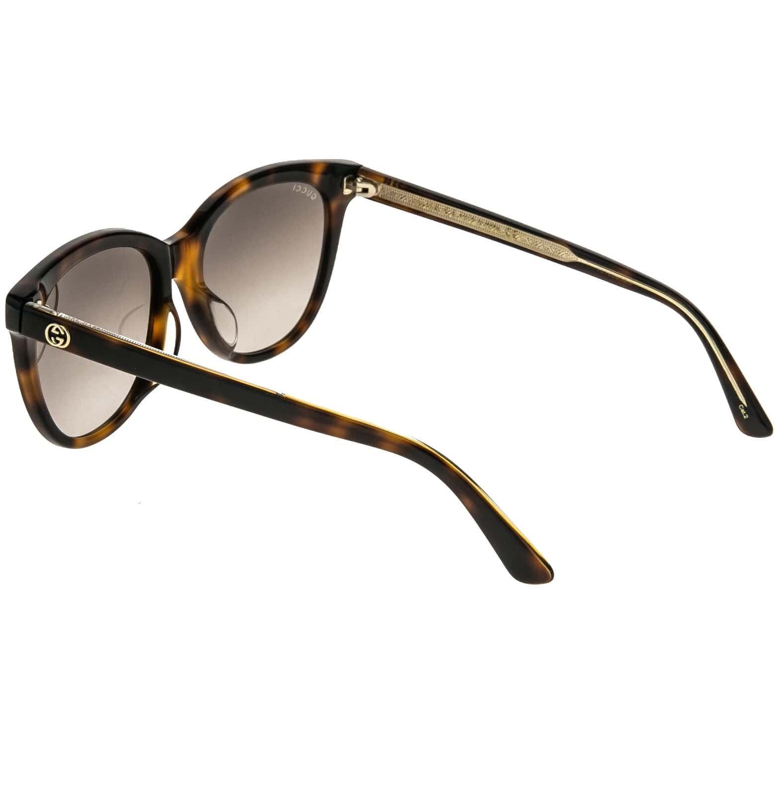 Gucci GUCCI GG0081S 0081 Crystal Havana Gradient Sunglasses 003 Size ONE SIZE - 8 Thumbnail