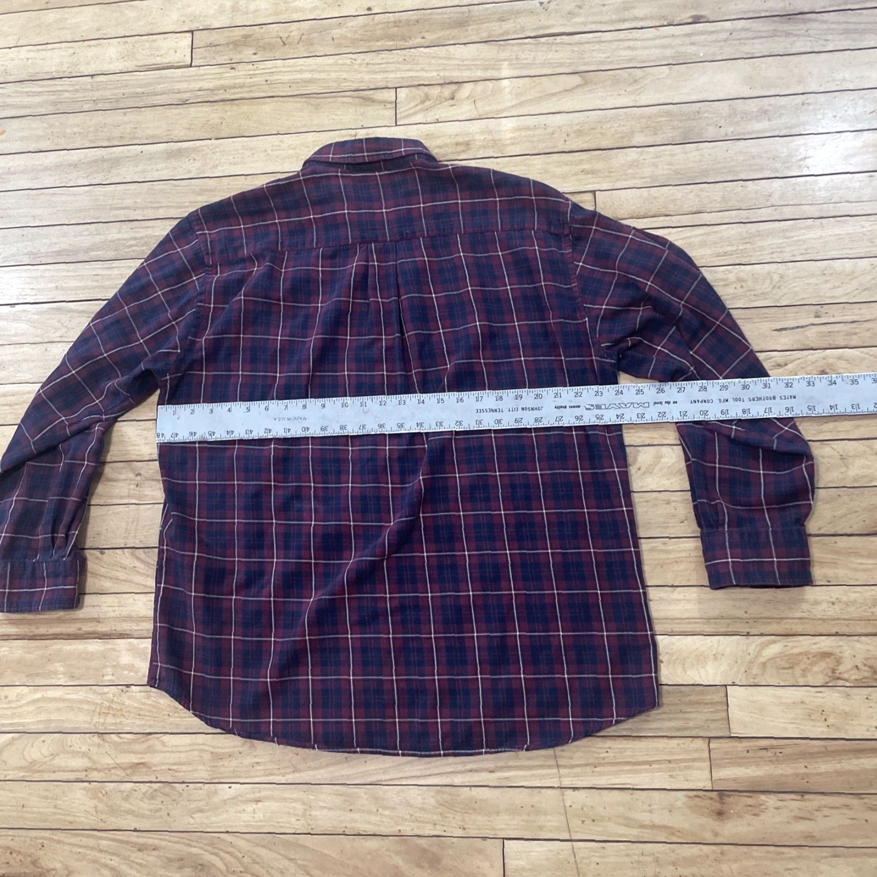 Vintage David Taylor Button Down Shirt Men L Dark Red Check Plaid Lightweight Oxford Size US L / EU 52-54 / 3 - 7 Thumbnail