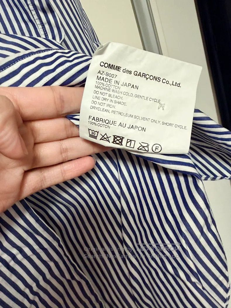 Comme des Garcons Comme Des Garcons Blue and white striped shirt Size M / US 6-8 / IT 42-44 - 6 Thumbnail