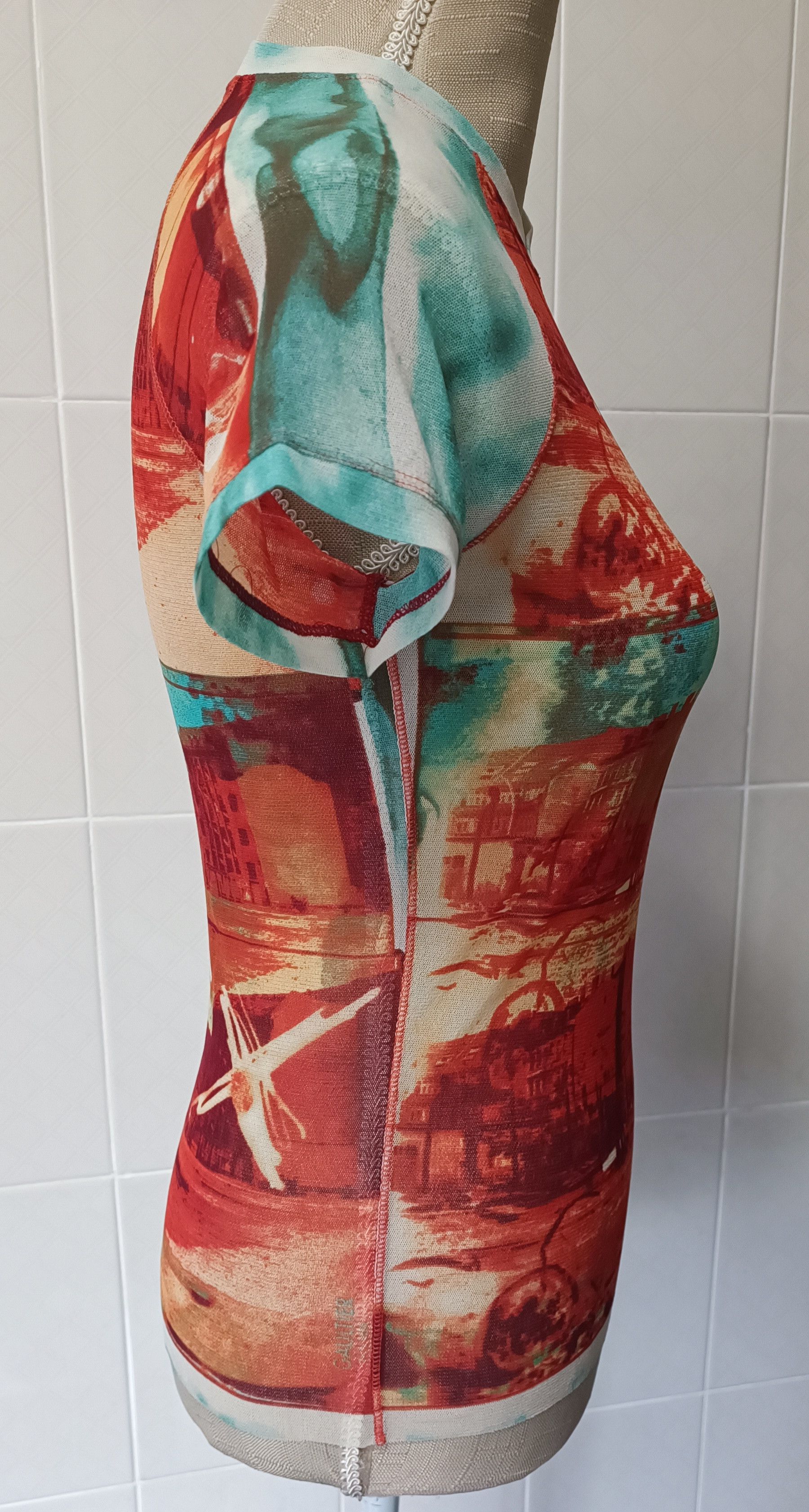 Jean Paul Gaultier 2000's - Nylon mesh city top Size US XS / EU 42 / 0 - 22 Thumbnail