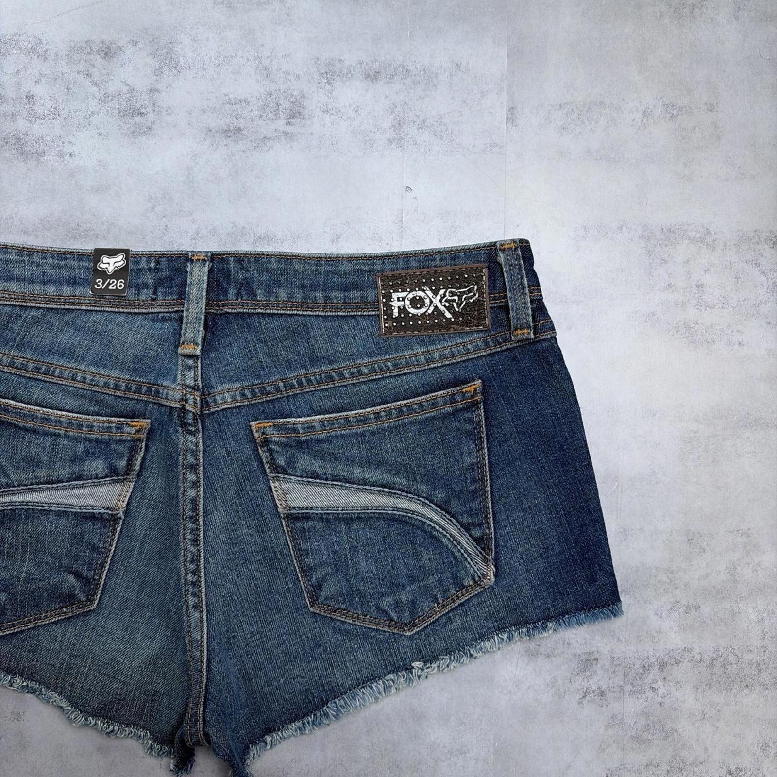 Fox Racing Y2K Fox Racing Grunge Mini Denim Shorts Size 29" - 2 Thumbnail