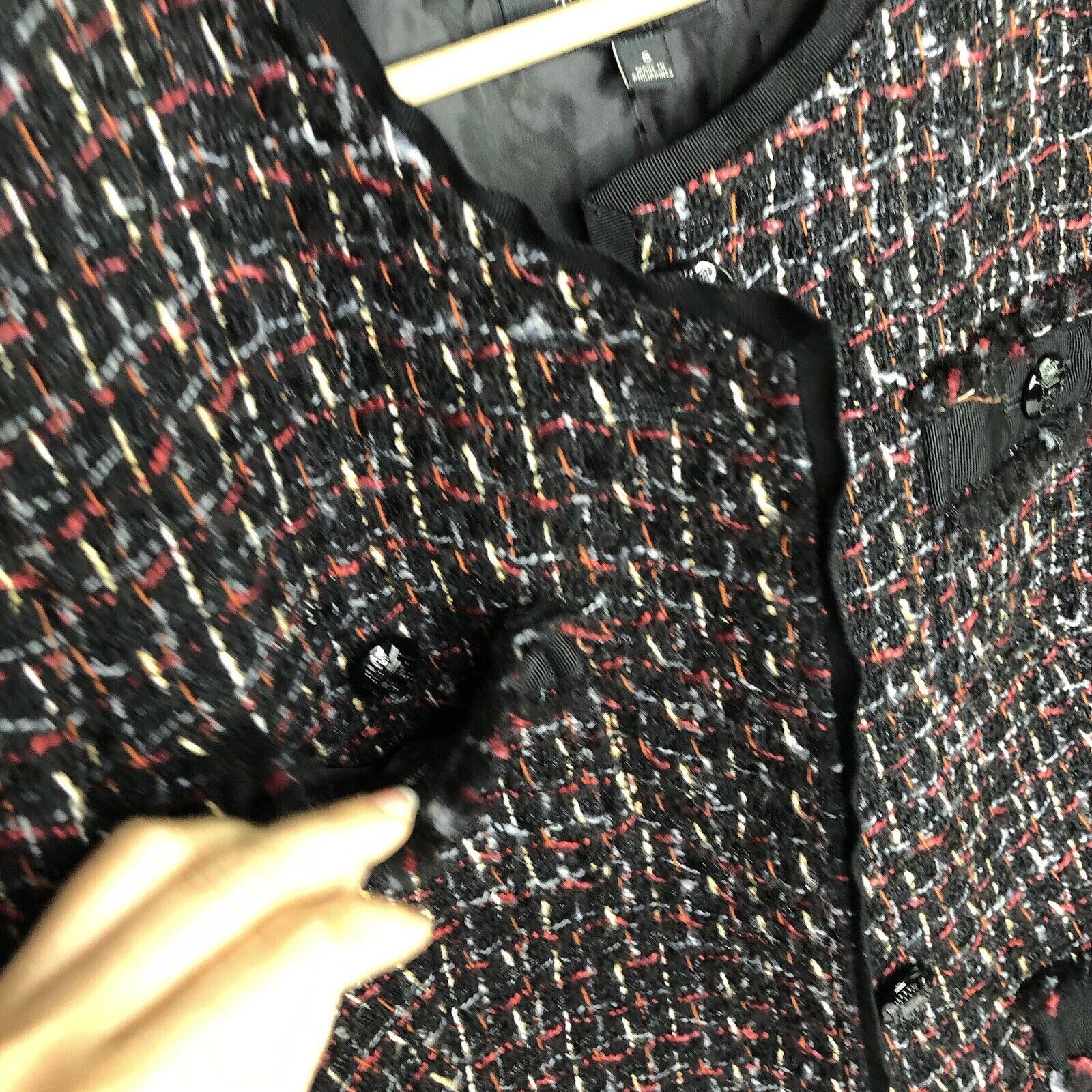 Talbots Talbots Blazer Jacket Sz 6 Women Black Red Wool Blended Size M / US 6-8 / IT 42-44 - 8 Thumbnail
