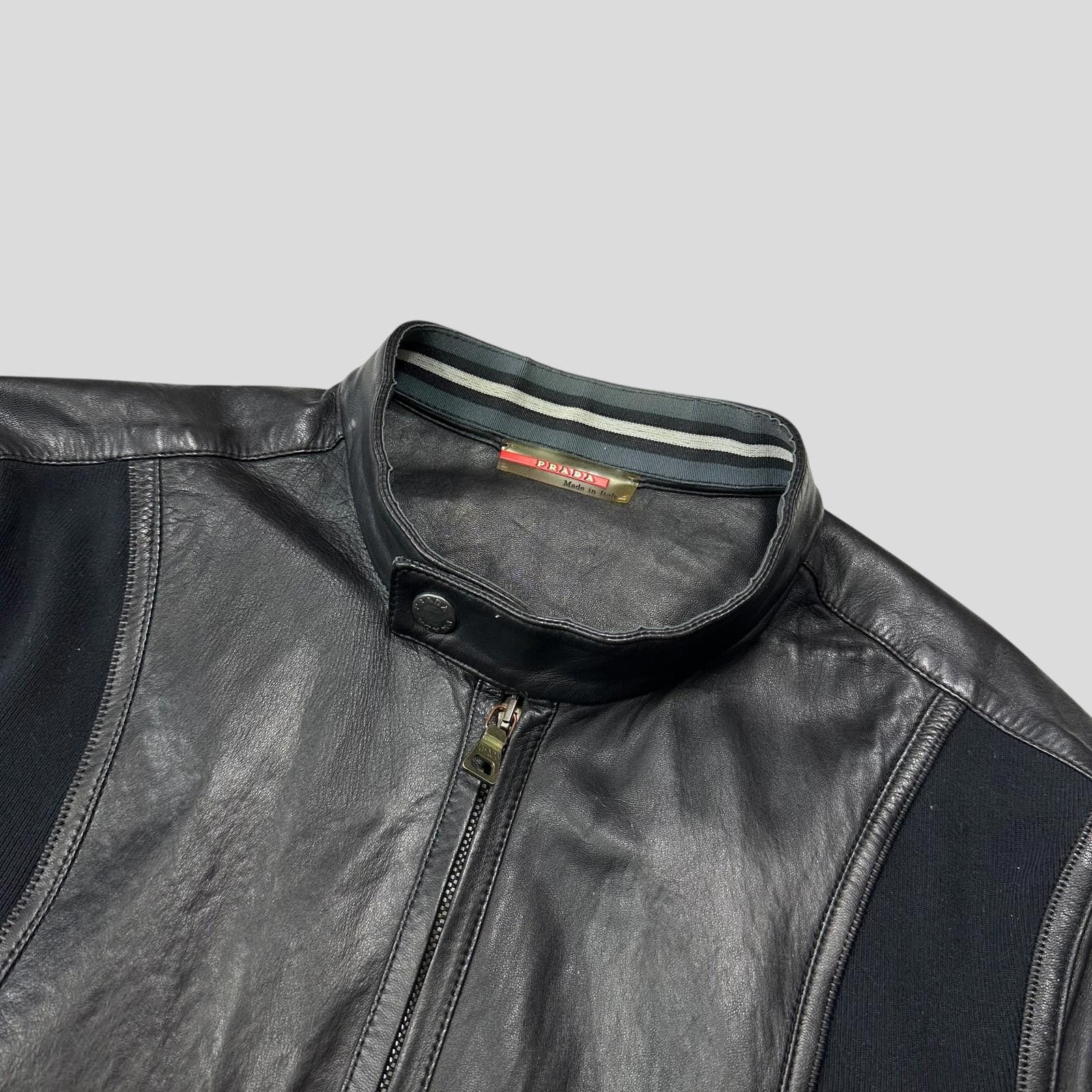 Prada Prada Sport SS00 Leather Biker Curved Panelled Moto Jacket S Size US S / EU 44-46 / 1 - 3 Thumbnail
