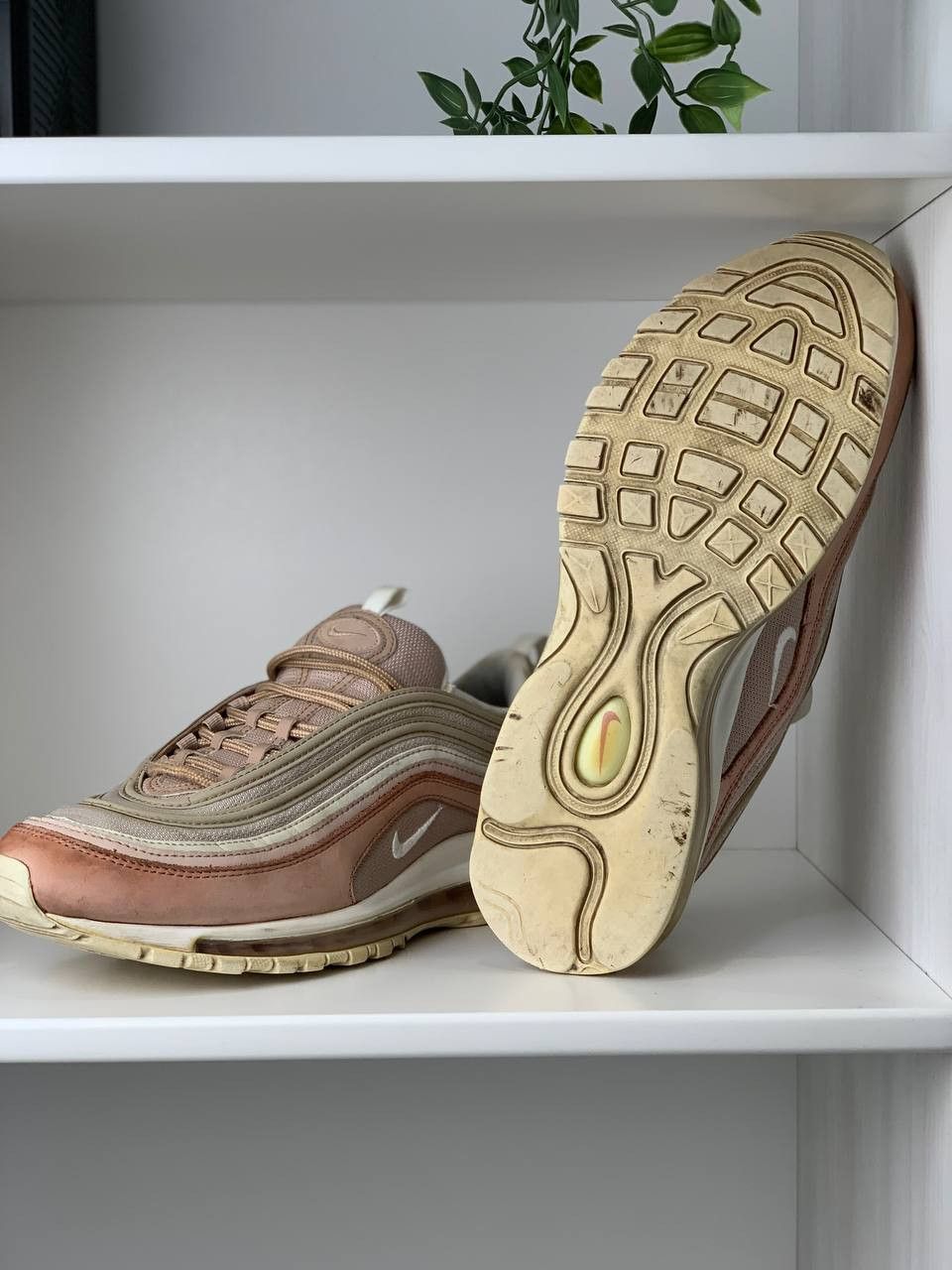 Nike Nike Air Max 97 Sneakers Premium Particle Beige Rush Pink Size US 11.5 / EU 44-45 - 5 Thumbnail