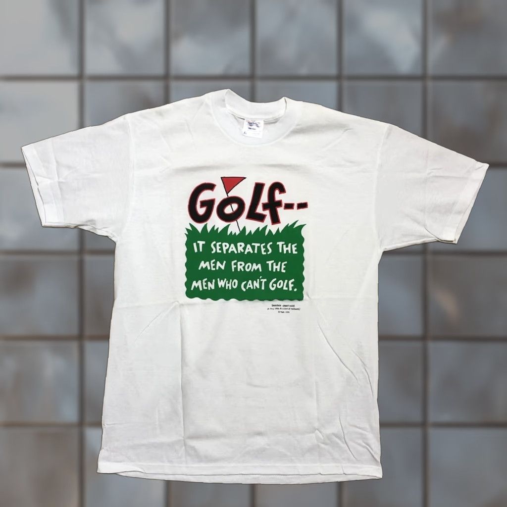 Vintage VINTAGE Shoebox Greetings Golf Shirt White T-Shirt Mens XL Regular Crew Neck Logo Size US XL / EU 56 / 4 - 1 Thumbnail