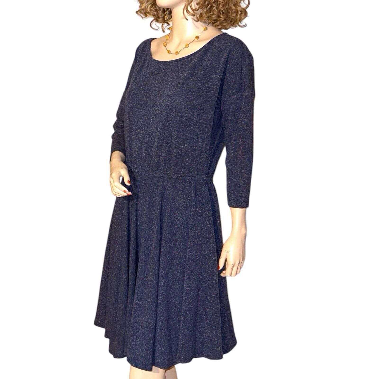 Designer Puella Anthropology Gray/ Blue Heathered L/S Dress Sz XL Size XL / US 12-14 / IT 48-50 - 5 Thumbnail