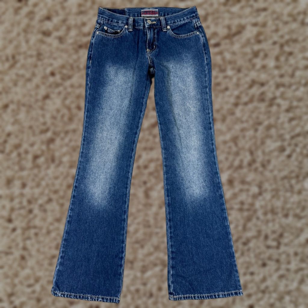 Denime Z. Cavaricci Jeans Womens 5 Blue Denim 100% Cotton Flared Low Rise 5-Pocket Design Vintage No N/A Size 27" / US 4 / IT 40 - 1 Thumbnail