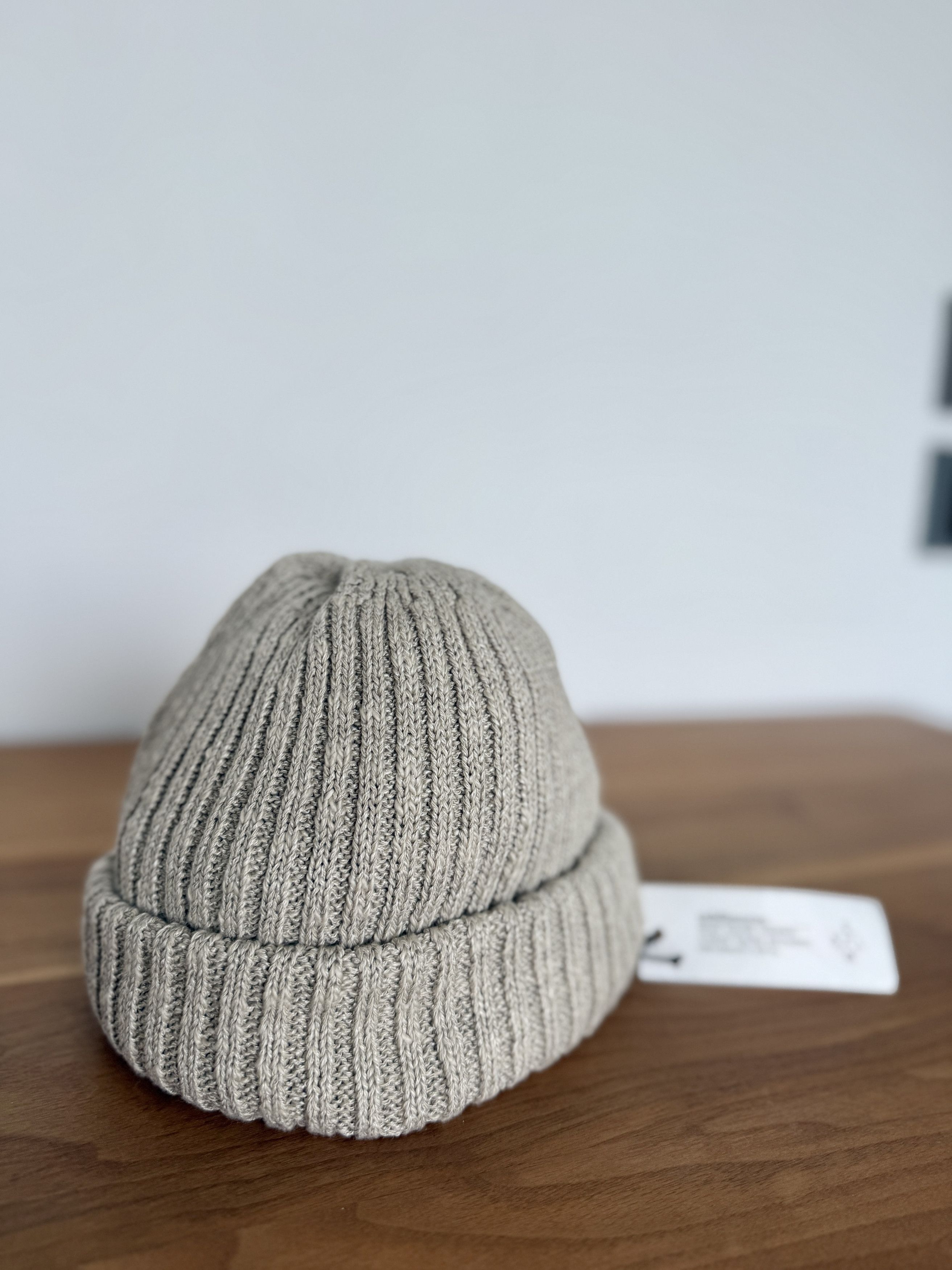 Japanese Brand Sublimeroe Made in Japan Ribbed Men’s Beige Beanie Hat Size ONE SIZE - 12 Thumbnail