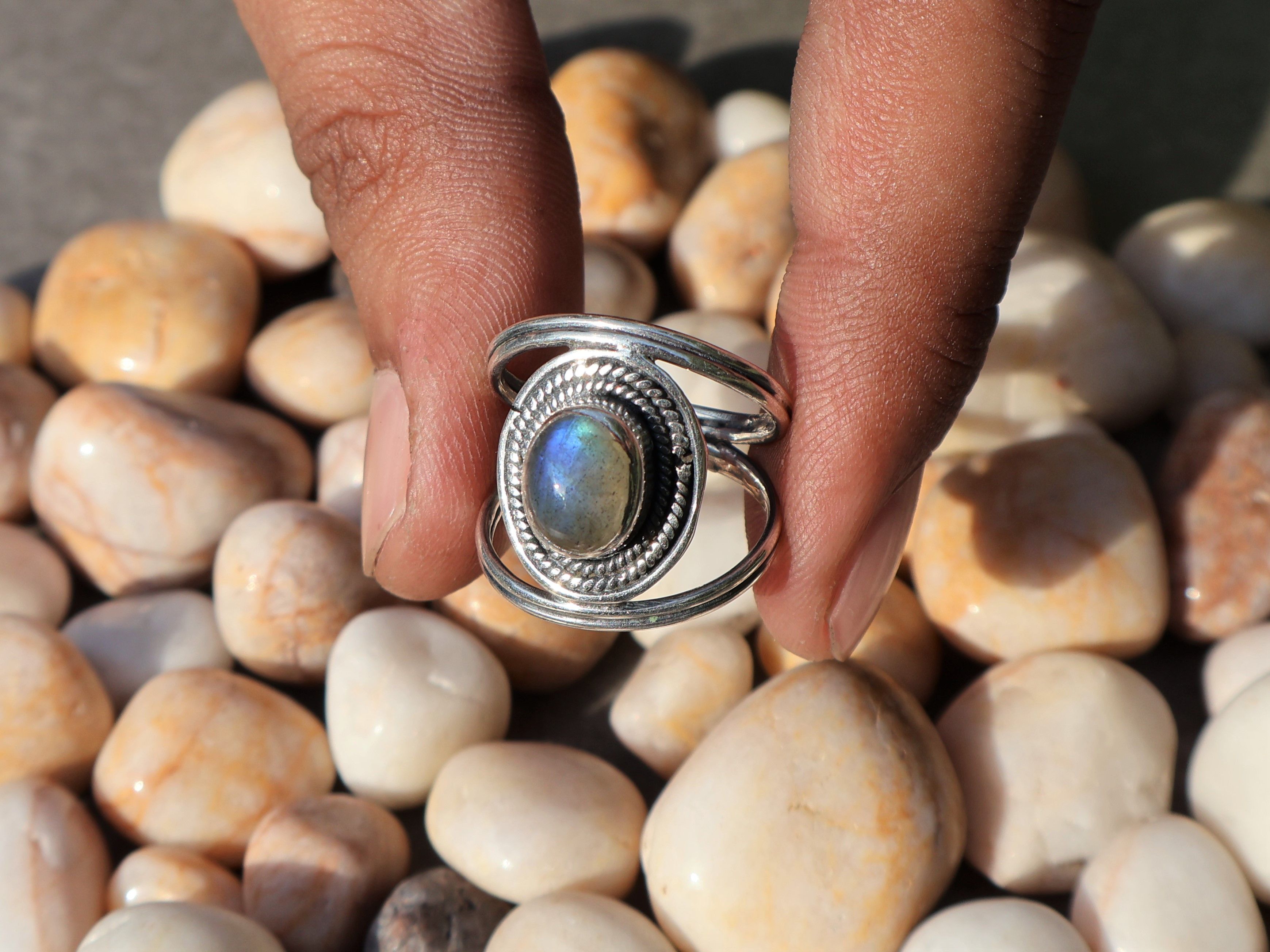 Handmade Labradorite Ring, Sterling Silver Ring, Handmade Women Ring, Size ONE SIZE - 5 Thumbnail