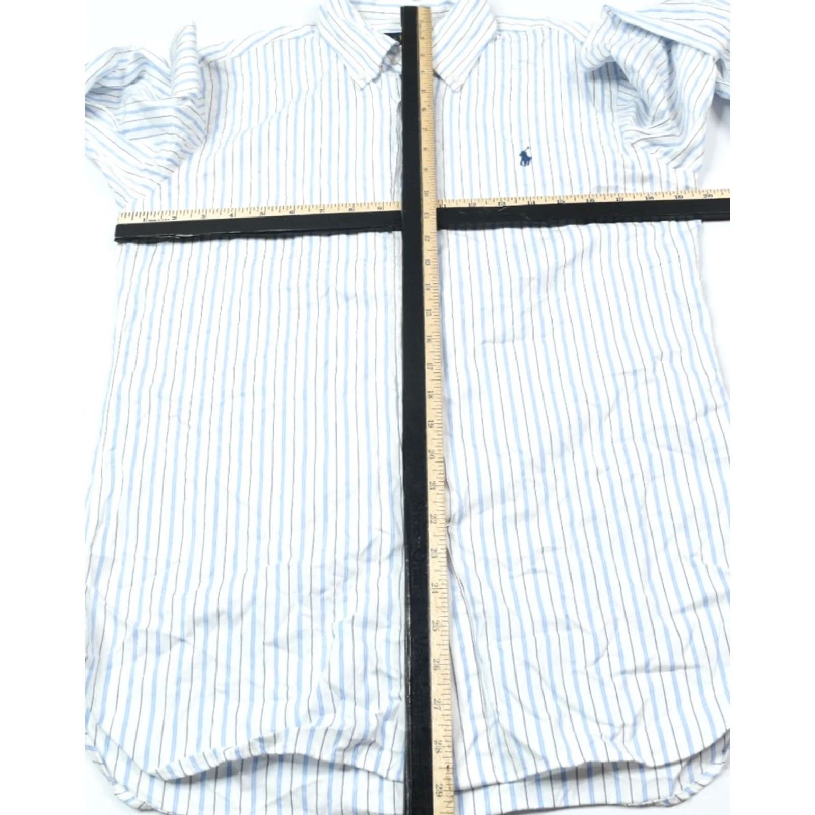 Ralph Lauren Ralph Lauren Shirt Mens 15 White Blue Striped Cotton Button-Down Long Sleeve Size US M / EU 48-50 / 2 - 7 Thumbnail