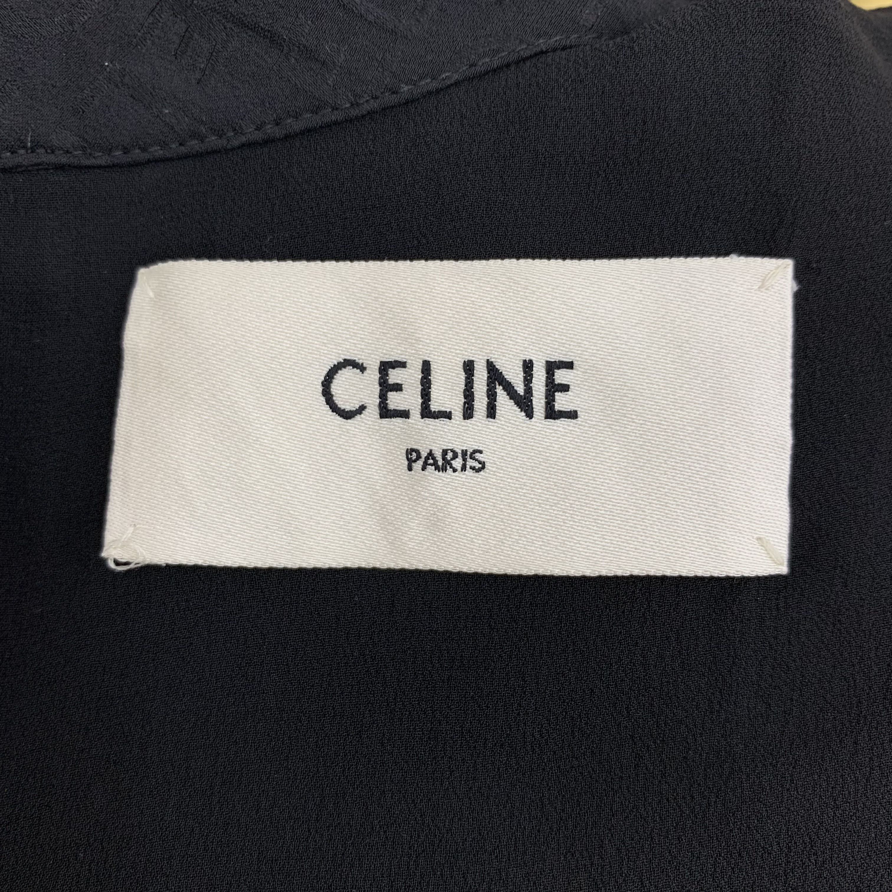 Celine Celine Black Logo Print Silk Asymmetric Dress S Size S / US 4 / IT 40 - 8 Thumbnail