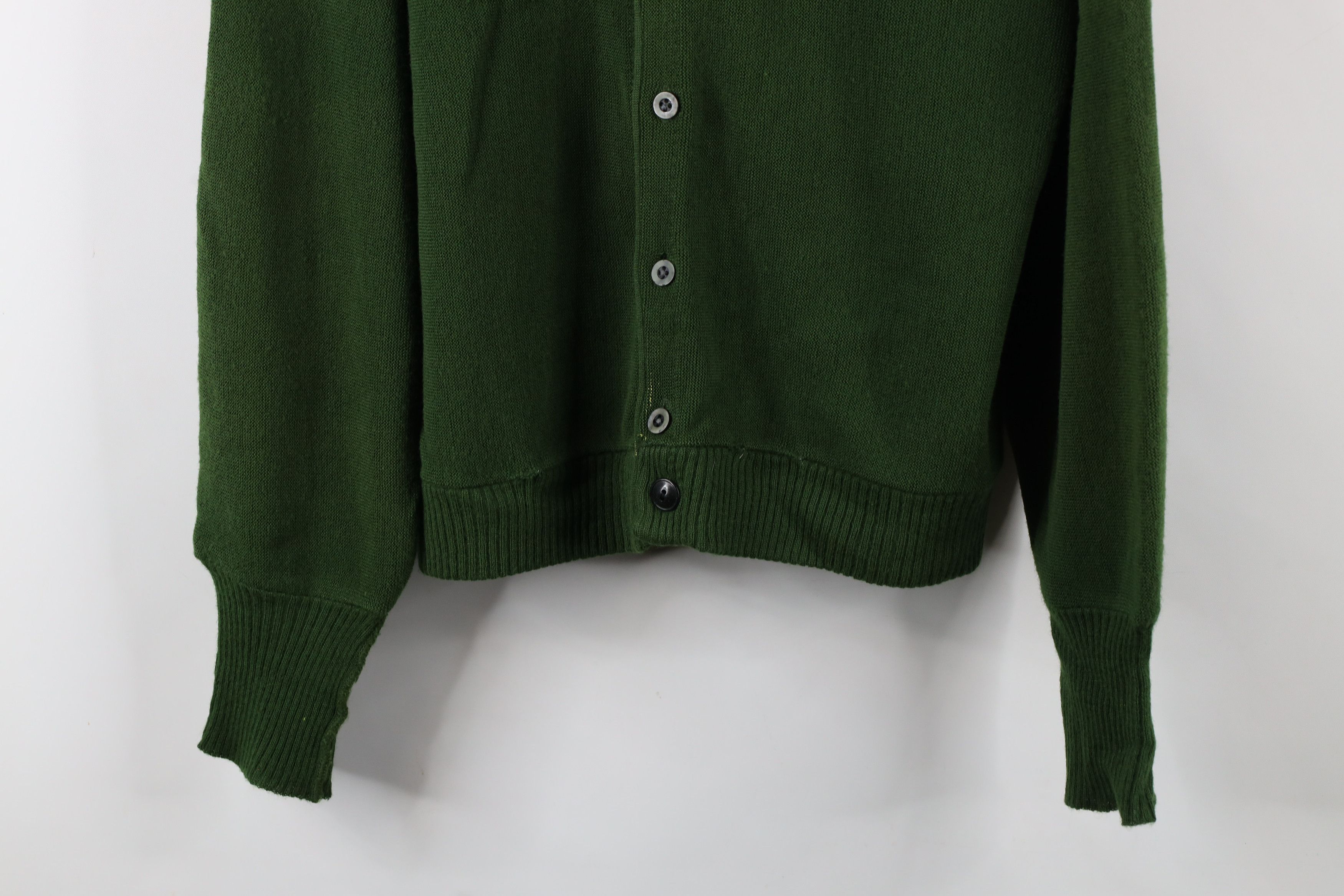 Vintage Vintage 50s 60s Knit Cardigan Sweater Avocado Green USA Size US XL / EU 56 / 4 - 3 Thumbnail