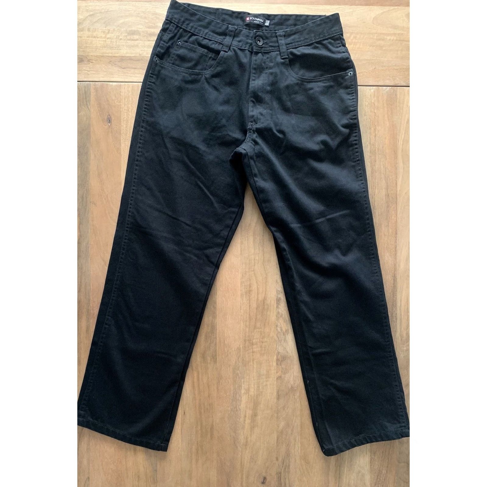 Southpole Southpole Jeans Mens 32x32 Black Denim 90s Relax Straight Jeans 31x29 Vintage Streetwear Mens Size US 32 / EU 48 - 2 Thumbnail