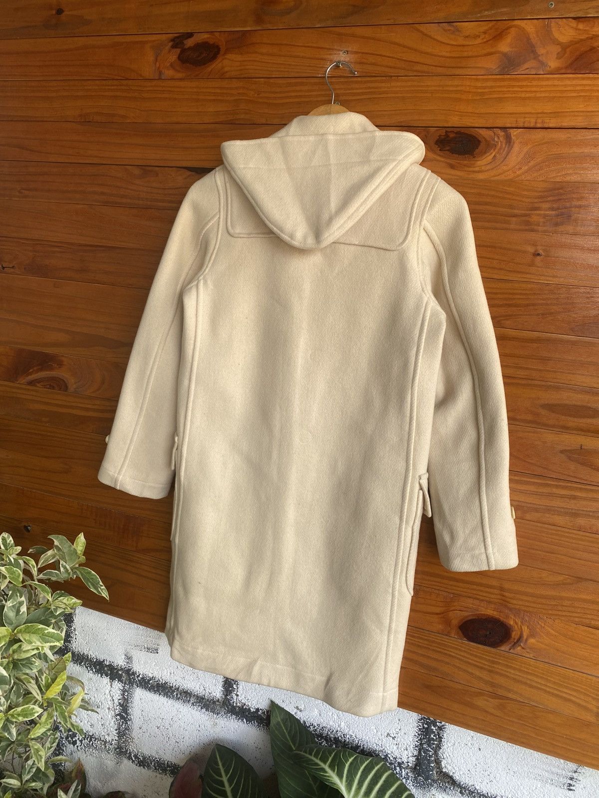 DRESSTERIOR Vintage DRESSTERIOR Cream Duffle Coat Hooded Wool Blend Size XS / US 0-2 / IT 36-38 - 10 Thumbnail
