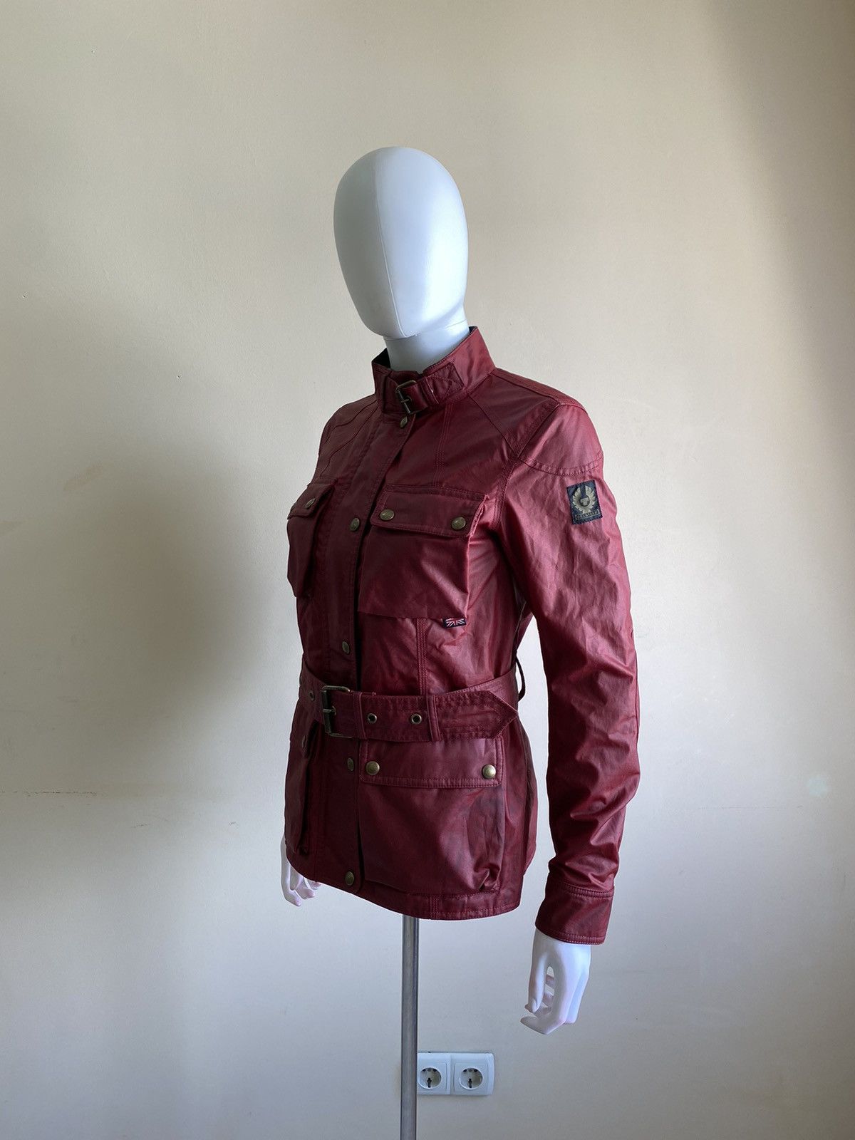 Belstaff Belstaff Womens Red Waxed Roadmaster Belted Jacket Size 40 Size S / US 4 / IT 40 - 6 Thumbnail