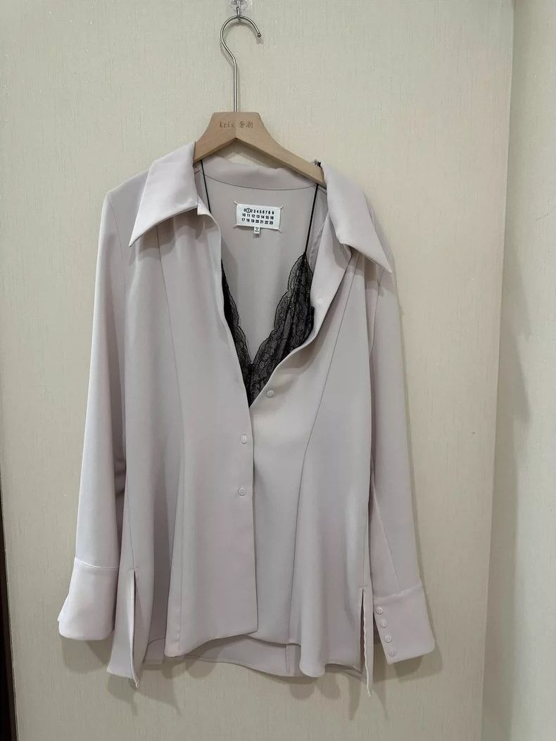 Martine Rose Martine rose Silk shirt with lace imitation two pieces Size XS / US 0-2 / IT 36-38 - 1 Thumbnail