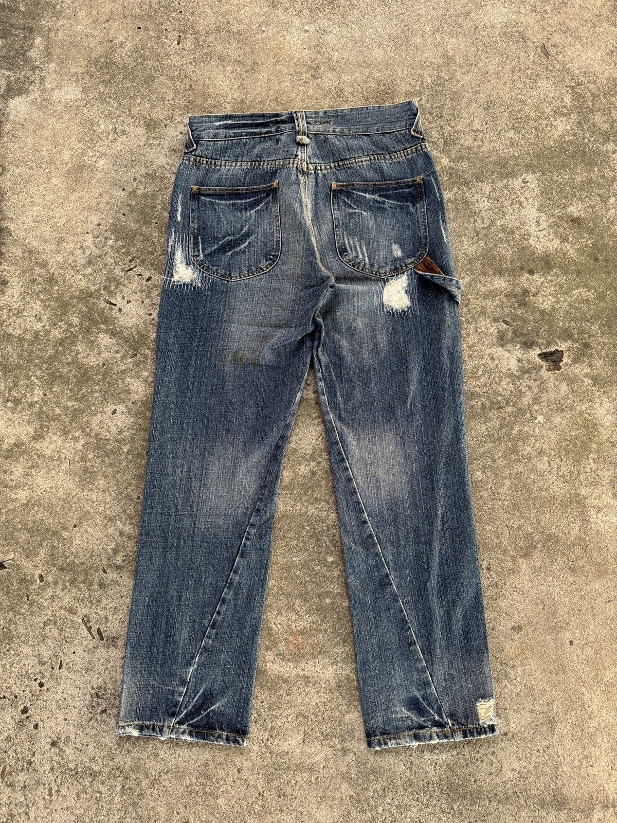 Japanese Brand Vintage Nir Distress Badges Jeans Size US 33 - 7 Thumbnail