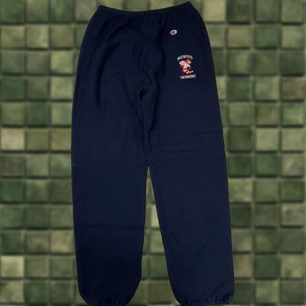 Champion VINTAGE Champion Reverse Weave Sweatpants XL 90s Blue Size US 36 / EU 52 - 1 Thumbnail
