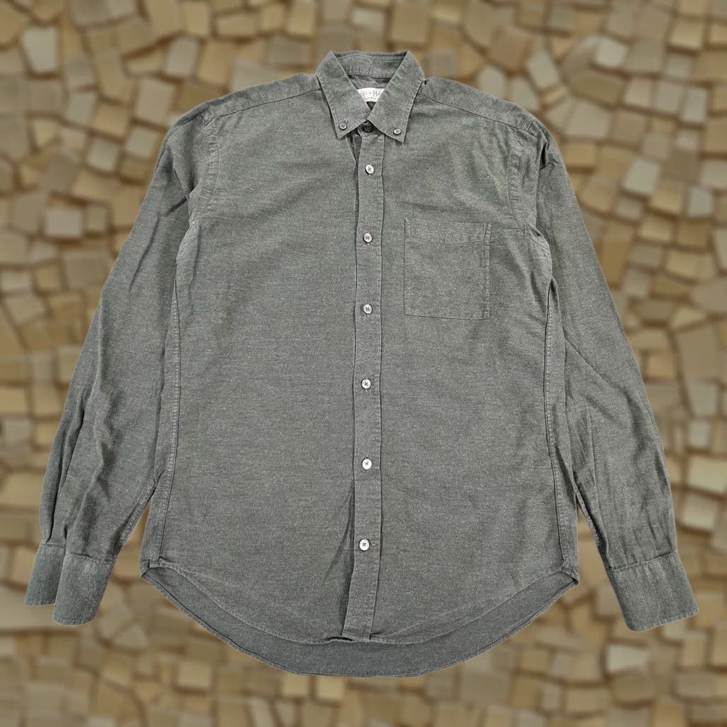 Gieves & Hawkes Gieves & Hawkes Savile Row Mens Shirt Khaki Green Small Long Sleeve Button-Down Size US S / EU 44-46 / 1 - 1 Thumbnail