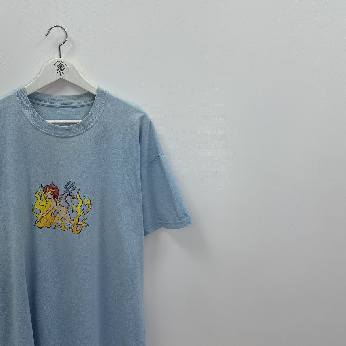 Vintage Vintage 90s Naked Devil Girl Skateboarding tee Fire y2k hype Size US XL / EU 56 / 4 - 2 Thumbnail