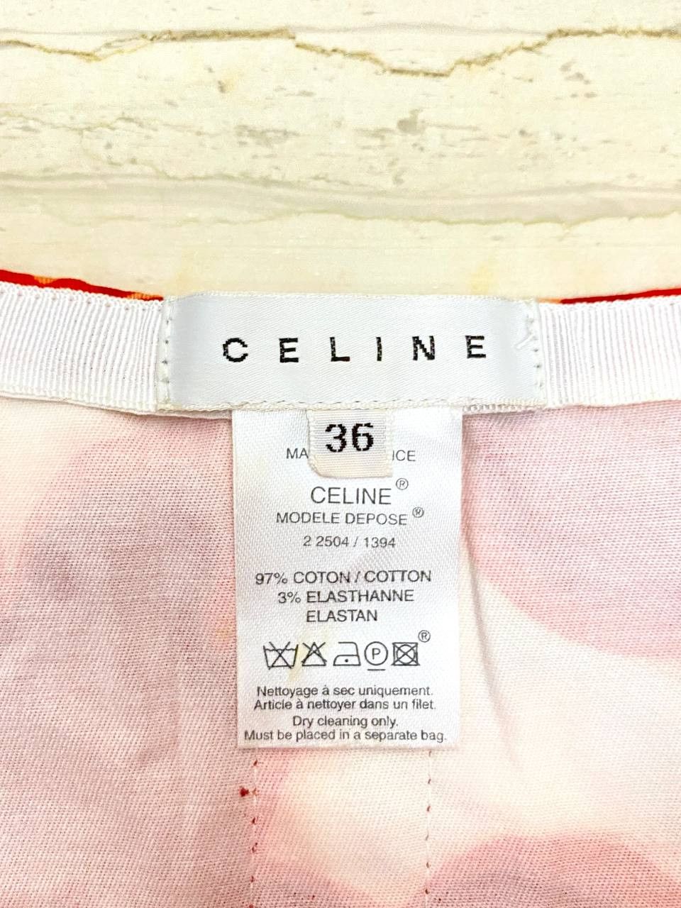 Celine Celine Logo Abstract Venetian Floral Print Cotton Mini Skirt Size 25" / US 0 / IT 36 - 9 Thumbnail