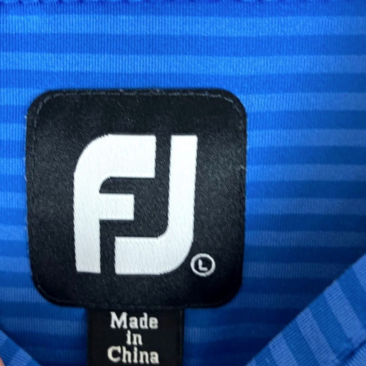 Footjoy FootJoy Mens Shirt Polo Striped Short Sleeve Button-Down Collared Athletic Breathable Quick Dry L Blue Size US L / EU 52-54 / 3 - 6 Thumbnail