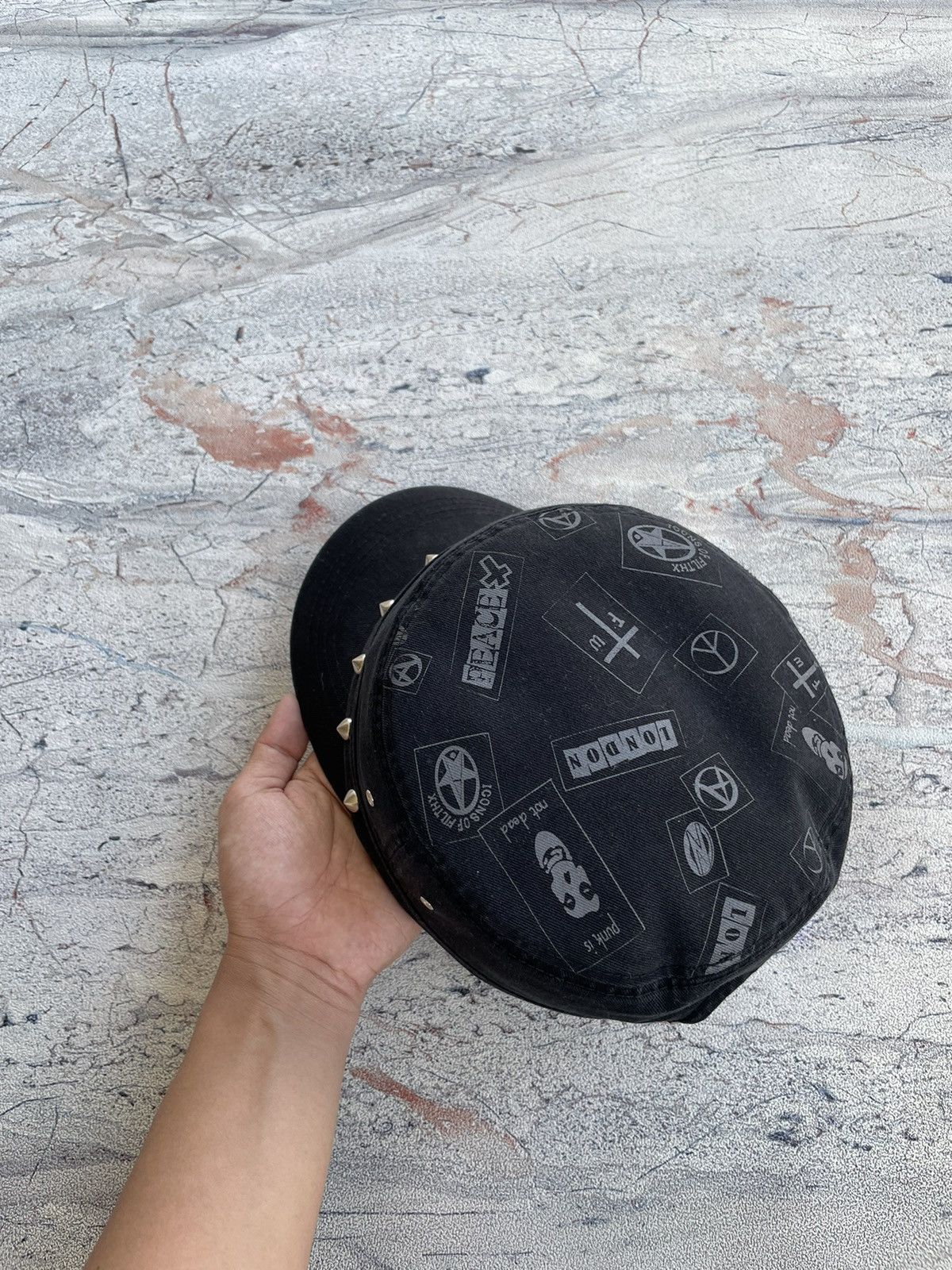 If Six Was Nine Gothic Punk Studded Patrol Cadet Hat lgb Size ONE SIZE - 7 Thumbnail