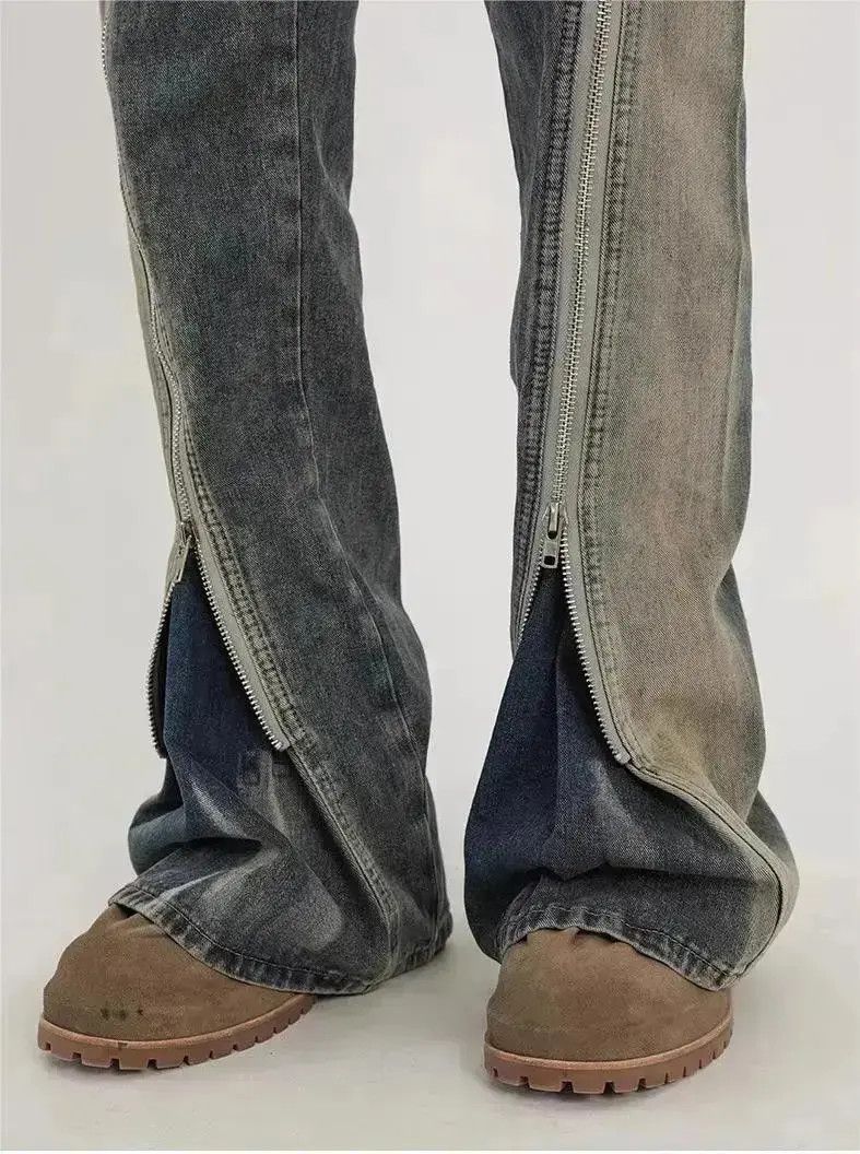 Japanese Brand Spliced zipper washed speaker jeans Size US 32 / EU 48 - 2 Thumbnail