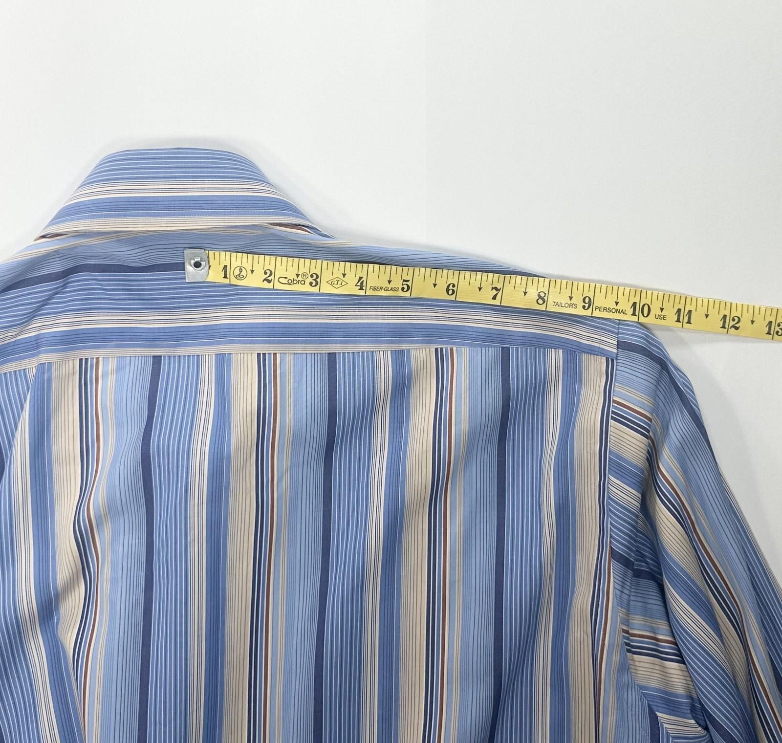 Hugo Boss Boss Hugo Boss 100% Cotton Striped Button-Up Blue Mens L Size US L / EU 52-54 / 3 - 8 Thumbnail