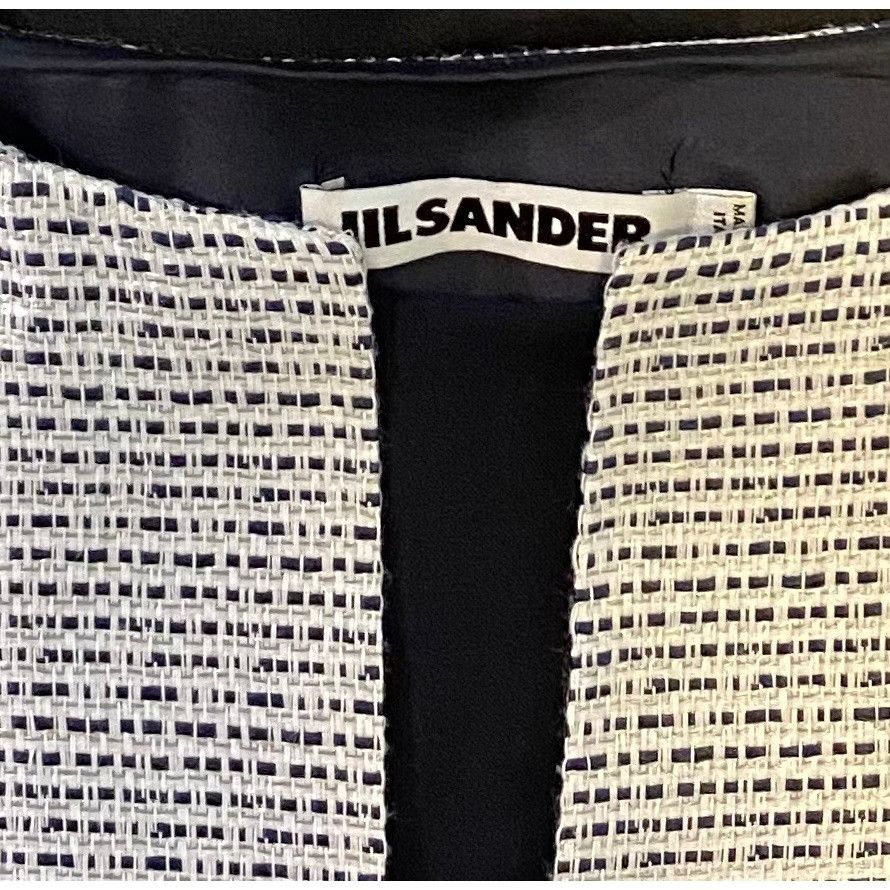 Jil Sander $1280 Jil Sander 42 US 10 Wool Tweed Shift Dress Midi White Size L / US 10 / IT 46 - 7 Thumbnail